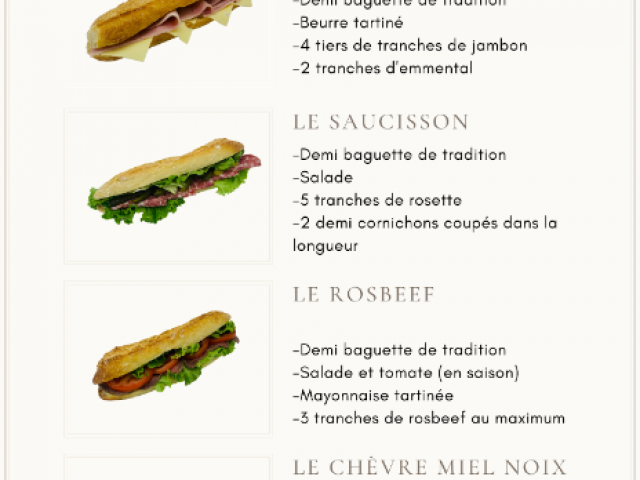 Notre carte de snacking